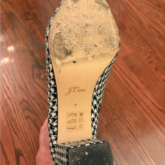 J. Crew Black and White Houndstooth Heeled Boots AB116 - Picture 6 of 8